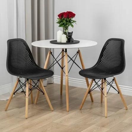 Sammer Originálna škandinávska stolička do jedálne a obývačky v čiernej farbe DC SIETKA čierne