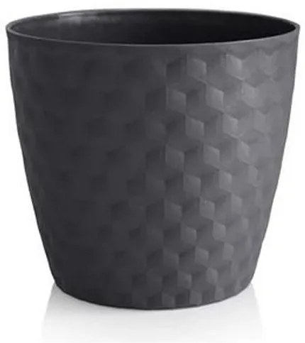 Ruby matt recyklovaný kvetináč 19 cm, antracit, 19 cm
