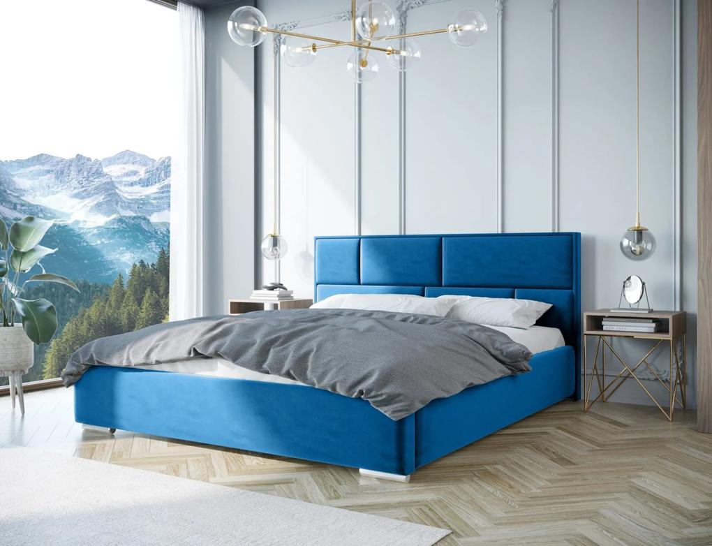 Luxusná čalúnená posteľ GLOS - Železný rám,160x200