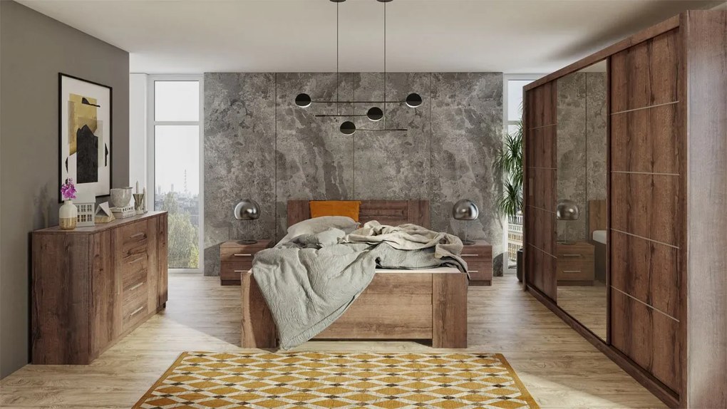 Spálňa Kler IX, Farby: biela / biely + ekokoža soft 011 pik
