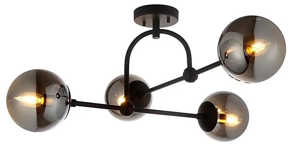 Endon 106662 - Prisadený luster ONTARIO 4xE14/7W/230V čierna/dymová