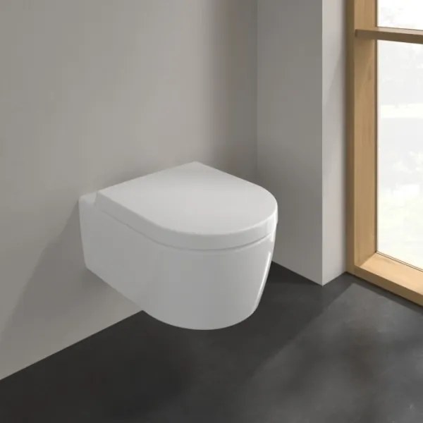Villeroy & Boch 5656HRR1 - závesné WC AVENTO s WC sedátkom SoftClose, keramika/biela