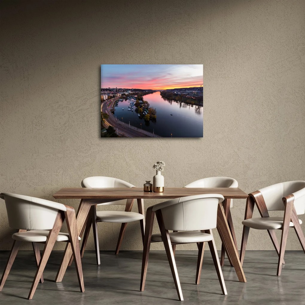 Obraz nočnej Prahy (70x50 cm)