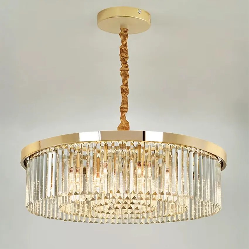 Toolight Toolight, krištáľové závesné svietidlo 8xE14, APP1531-8CP4, zlatá, OSW-06165