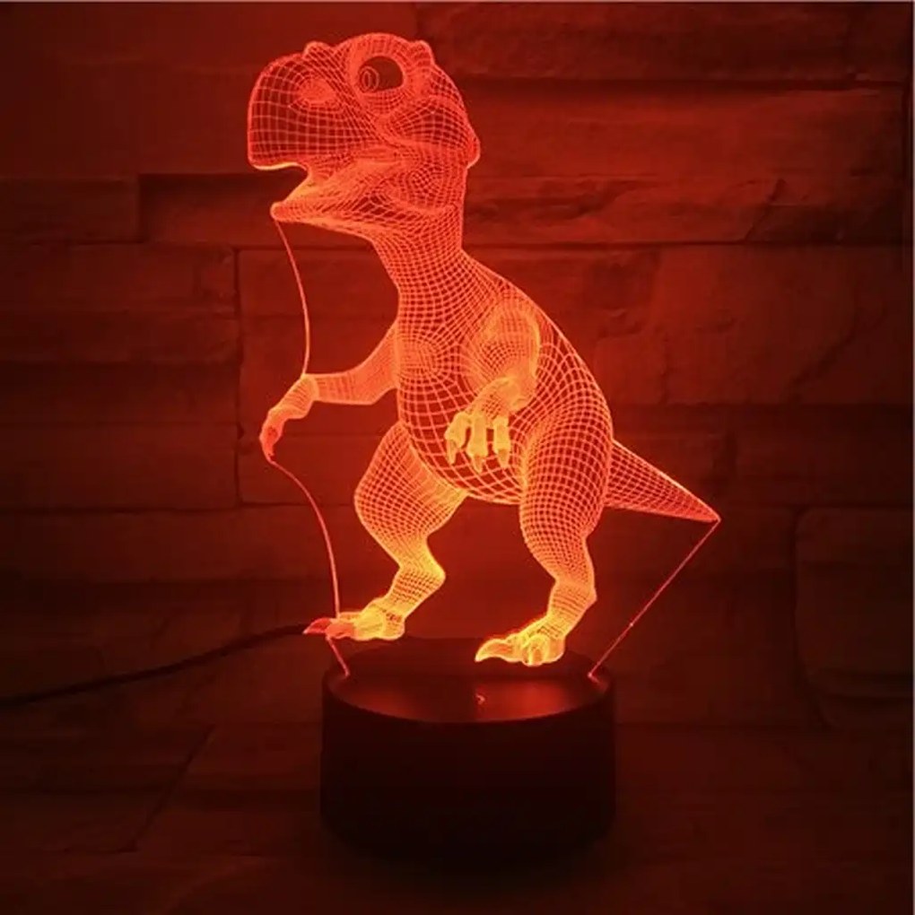 3Dmix 3DL-CLK046 – 3D LED nočná lampa - Dinosaurus (mláďa) (Hodiny s budíkom)