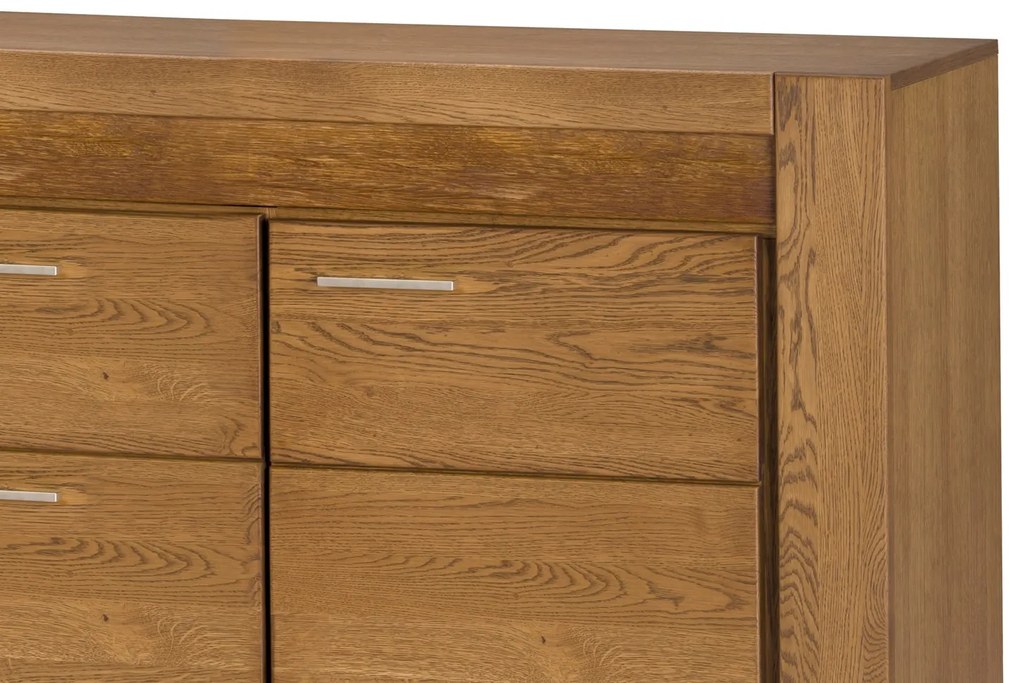 Komoda Velvet II 47 181 cm z masivu s LED osvětlením dub Rustikal