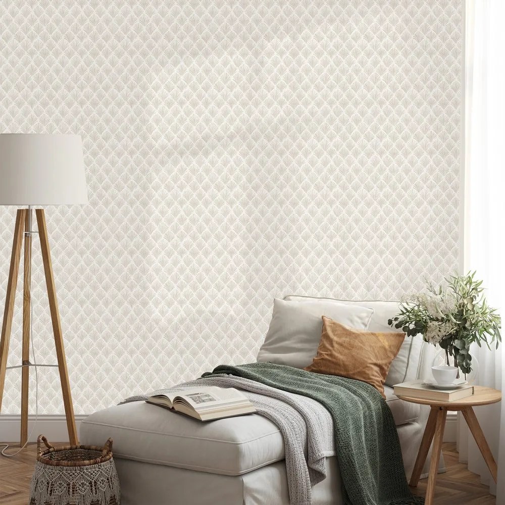 Tapeta svetlé béžové geometrické vzory