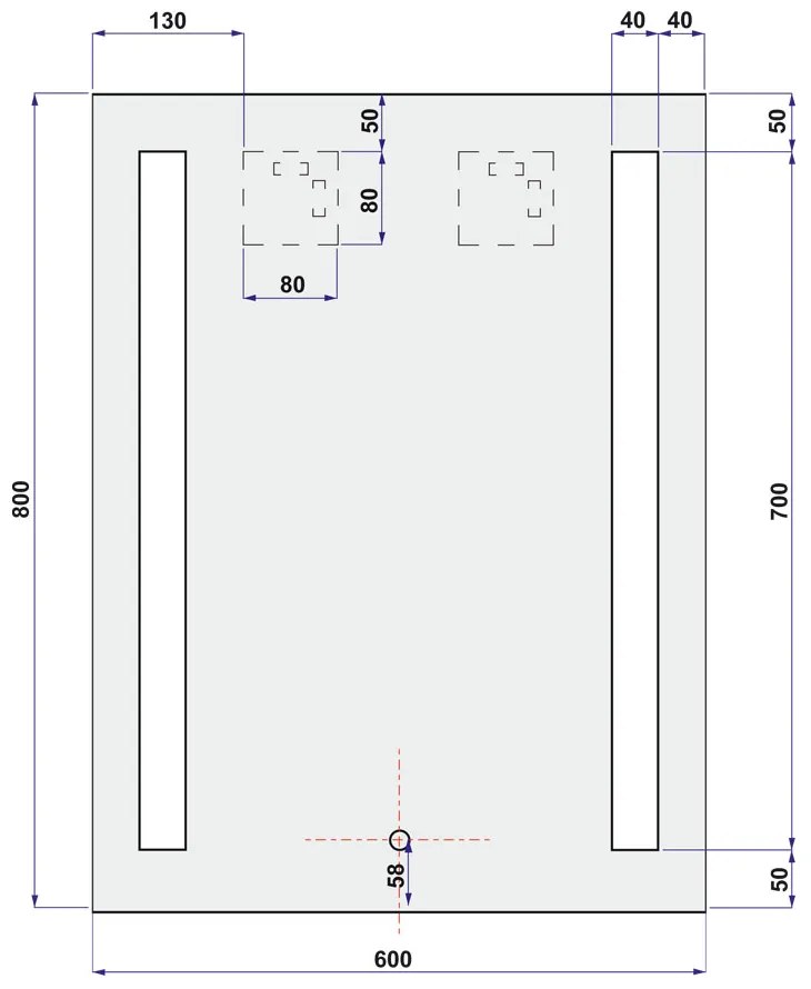 Mereo Mereo, Zrkadlo 60x80 cm s LED osvetlením, MER-CN698