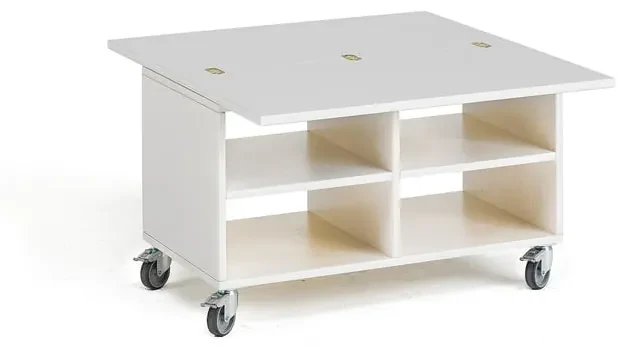 Stôl na hranie MINNA, 4 priehradky, 800x450x530 mm, biela