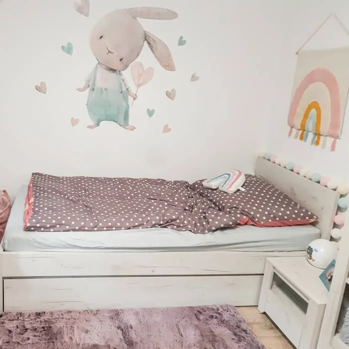 Zajko so srdiečkom - detské samolepky na stenu