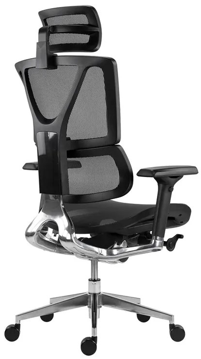 Kancelárska ergonomická stolička KORINA — sieť, čierna, nosnosť 150 kg