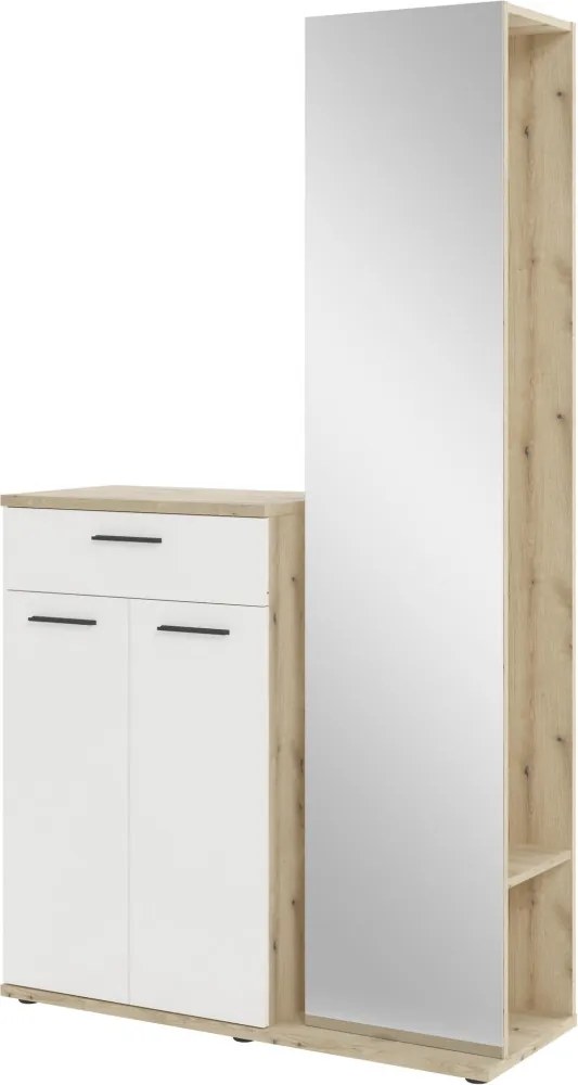 Predsieňová stena Malaga, dub evoke/biela