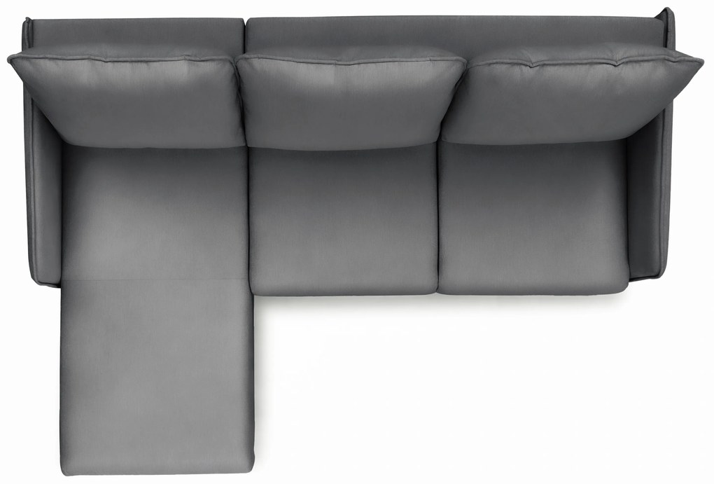 Rozkladacia rohová sedačka Taila Mini ľavá - šedý zamat Velluto 18 / čierne nožičky