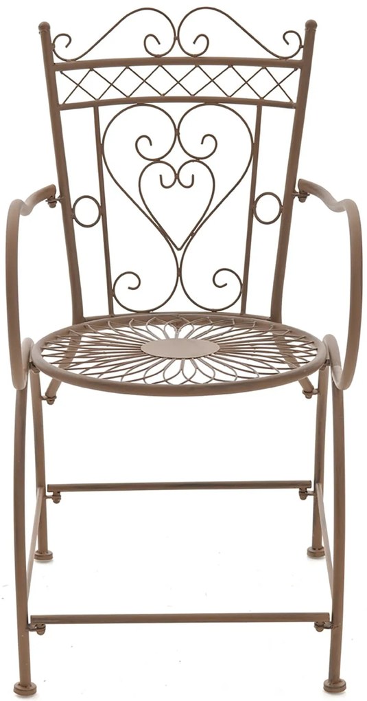 Kovová stolička Sheela s područkami (SET 2 ks) - Hnedá antik