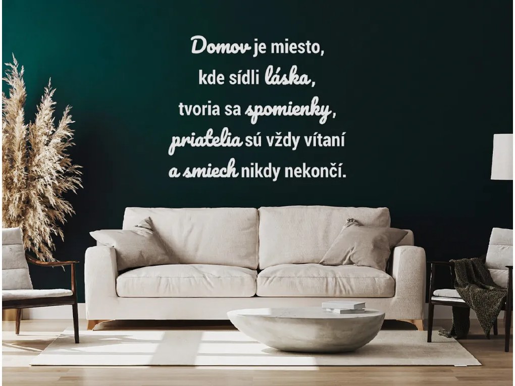 drevko Drevený citát Domov je miesto, kde sídli láska Rozmer obrazu: 49,5 x 60,5 cm, Farba dekorácie: Čierna