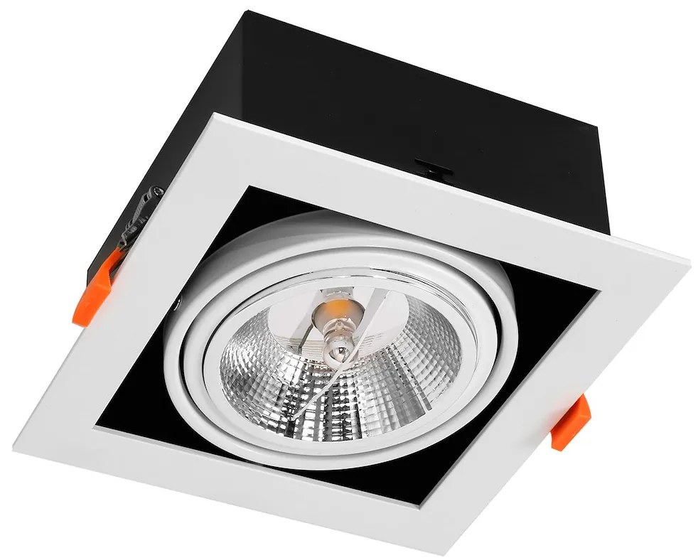 Podhľadové svietidlo Plaza, 1x biele kovové tienidlo, (možnosť polohovania), b