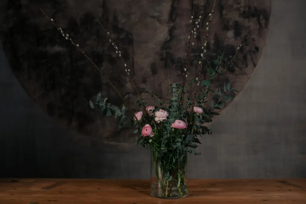 Sklenená váza 19x25 cm, priehľadná valcová