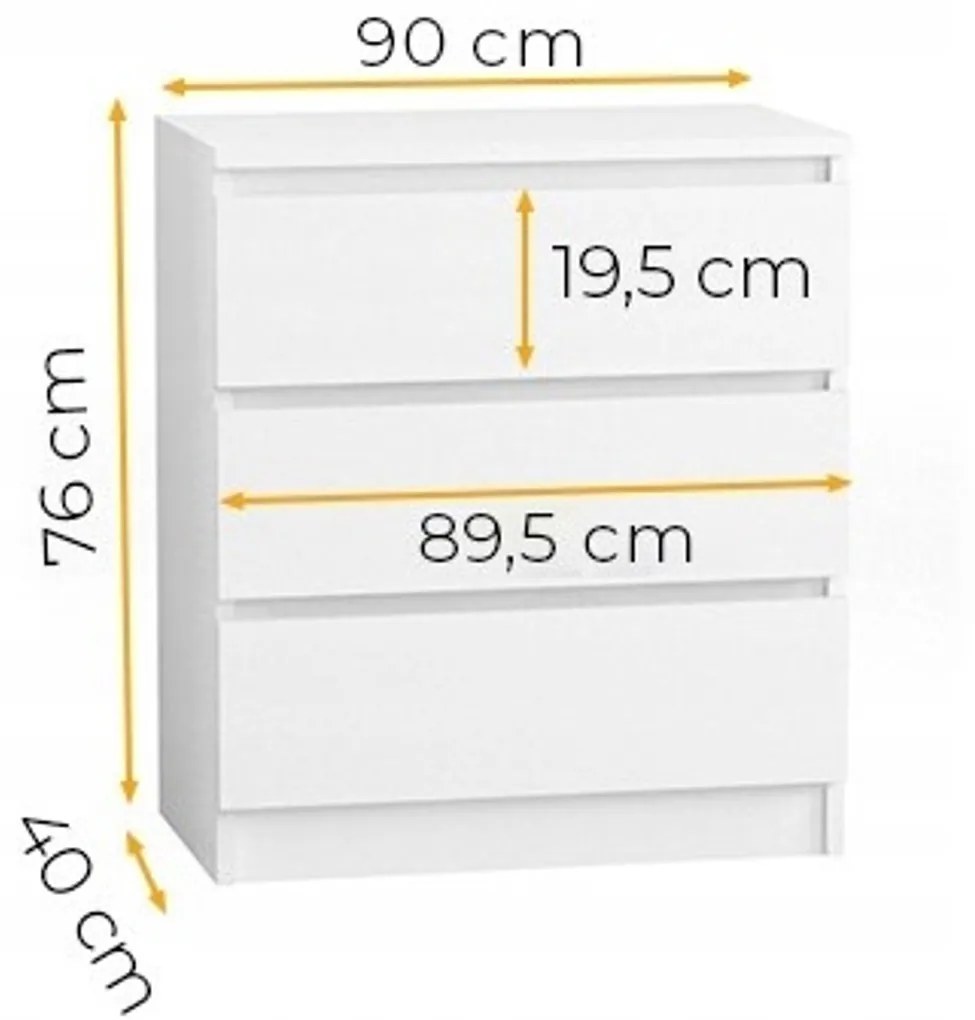 Komoda 90/3 cm Dub sonoma