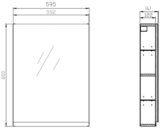 Cersanit S929-018 - Zrkadlová kúpeľňová skrinka MODUO 80x59,5 cm