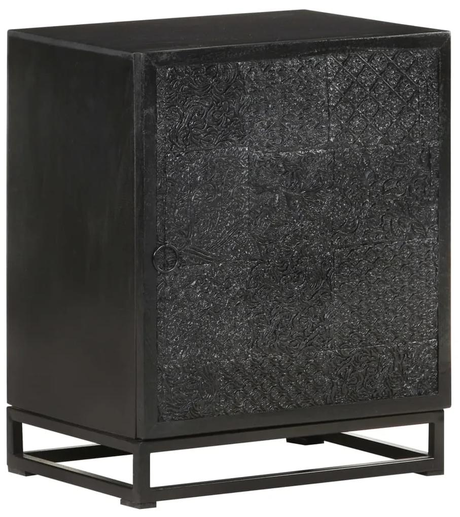 vidaXL Nočný stolík čierny 40x30x50 cm akáciový a mangovníkový masív