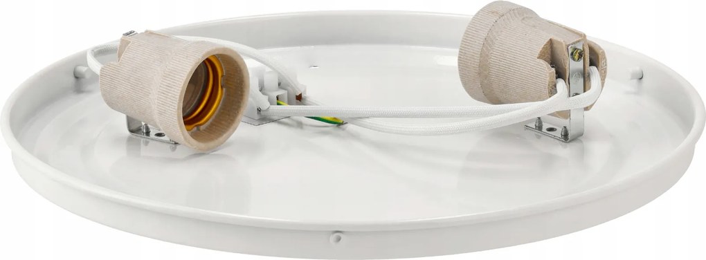 ECOLIGHT Okrúhly LED stropný panel - 2xE27 - čierny