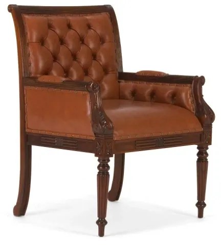 furniture-nabytek.cz - Kancelárske kreslo Cambridge II, masívna pravá koža, lakované, hnedé