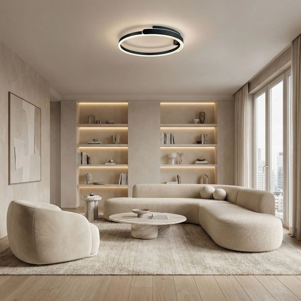 Toolight Toolight, LED stropné svietidlo 50cm, 35W, 4000K, 2000lm, APP1925-C, čierna, OSW-66066