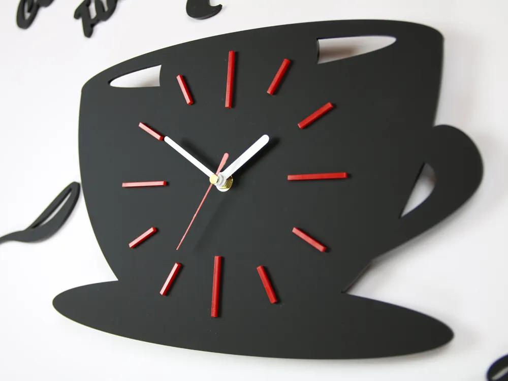 Moderné nástenné hodiny Red Satin Cup NH041