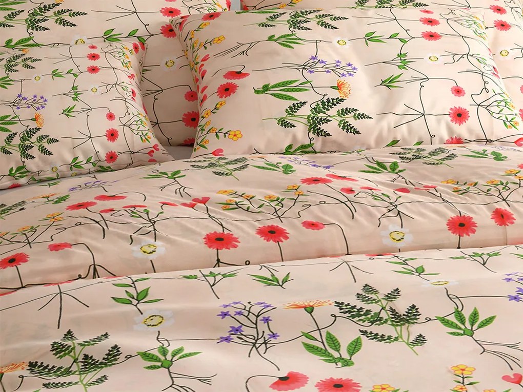 Bavlnené obliečky HERBAR BLEND béžové Rozmer obliečky: 70 x 90 cm | 140 x 220 cm