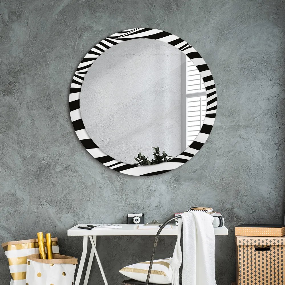 Okrúhle ozdobné zrkadlo Abstraktná vlna fi 90 cm