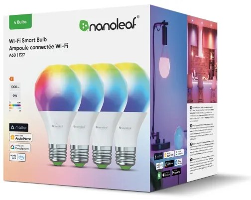 Nanoleaf N7501B02-4A60E-SADA 4x LED RGBW Stm. žiarovka A19 E27/9W/230V 2700-6500K