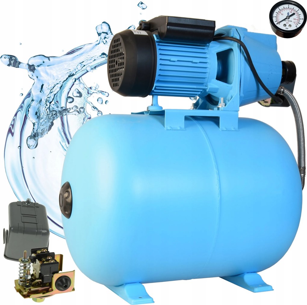 Hydroforová Súprava 50L Čerpadlo JET60S na vodu do záhrady 2520 l/h Príslušenstvo Hydrofor