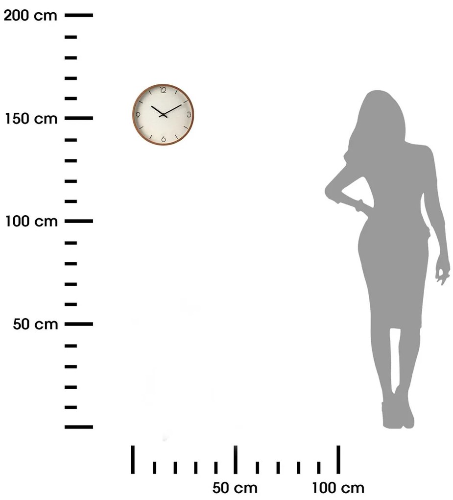 Nástenné hodiny Smart, béžová/hnedá