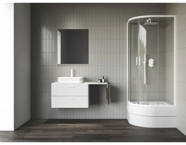 Ravak A217001020 - Štvrťkruhová sprchová vanička SABINA 90x90 cm biela