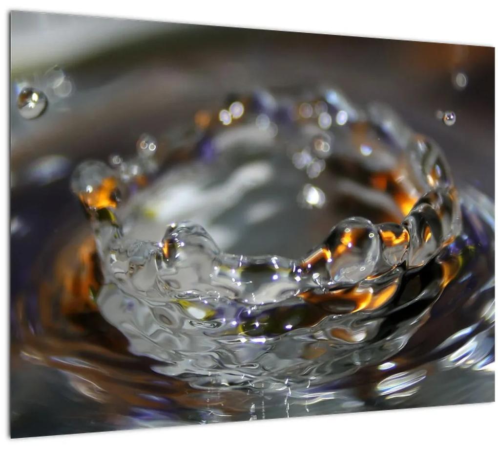 Sklenený obraz náramku z kvapiek vody (70x50 cm)
