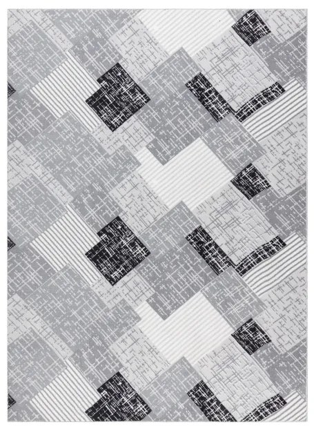 Koberec SAMPLE REMI geometrický, sivý / čierny