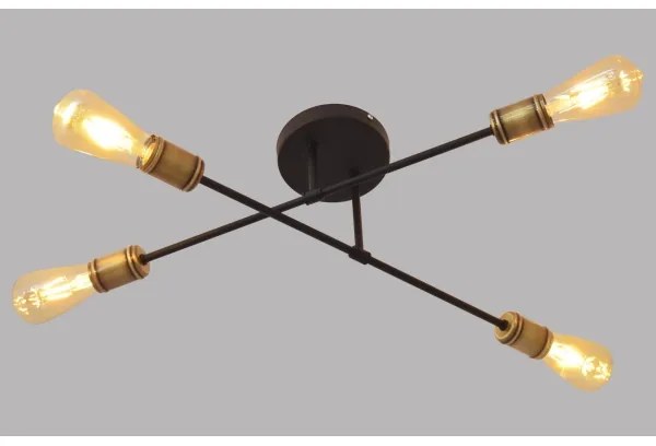 Prisadený luster CAMBRIDGE 4xE27/20W/230V čierna/zlatá