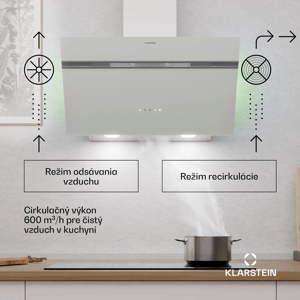 Klarstein Alina digestor | 70 cm | 600 m³/h | Tichý | Trieda A