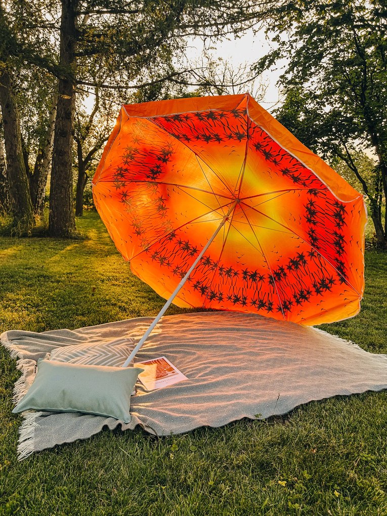 Oranžovo-červený slnečník GLEAM 180 cm