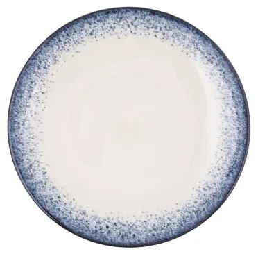 24-dielna jedálenská súprava, biela/modrá, porcelán