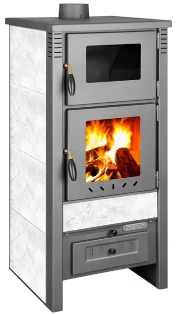 Krbové kachle Pro TAURUS Ceramic, biela, 12 kW, 120 mm, s rúrou na