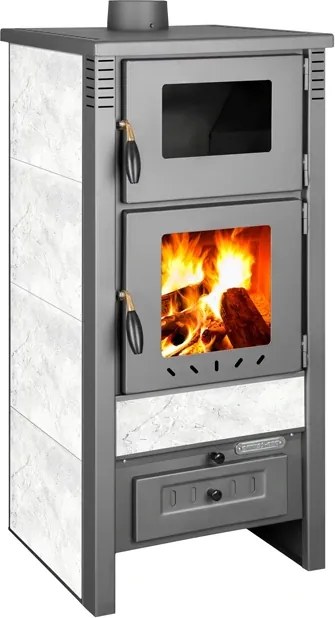 Krbové kachle Pro TAURUS Ceramic, biela, 12 kW, 120 mm, s rúrou na
