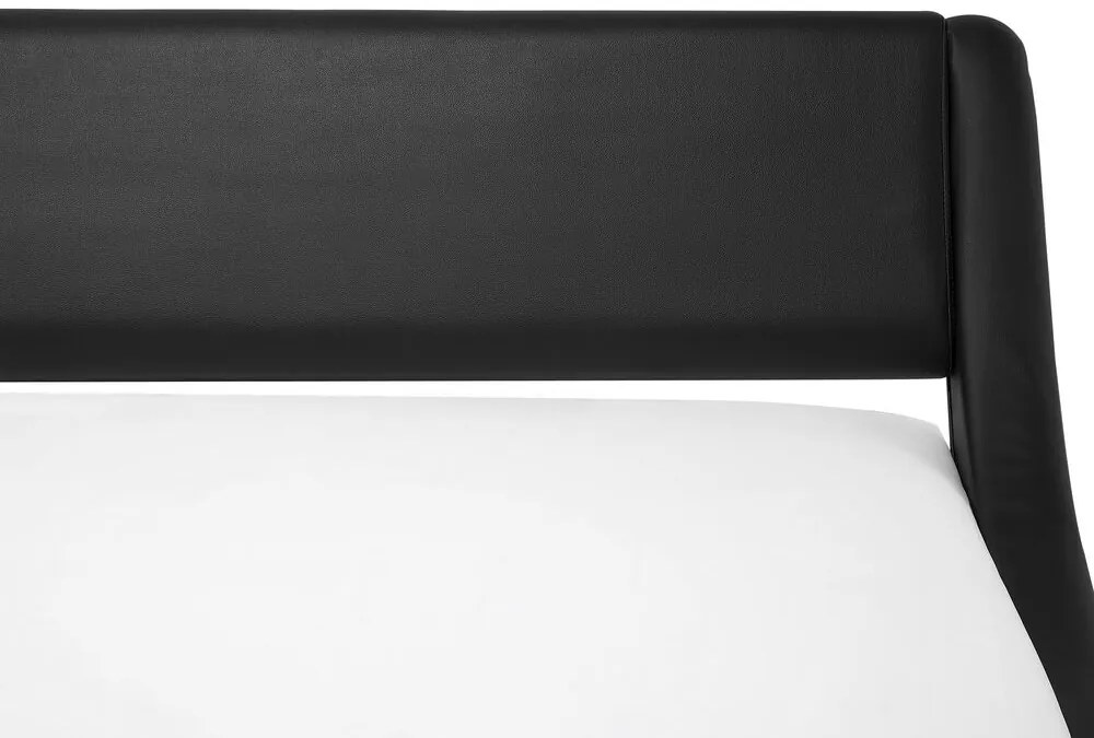 Vodná posteľ z umelej kože 180 x 200 cm čierna AVIGNON Beliani