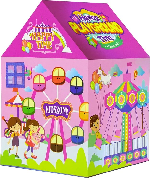 LEAN Toys Detský zábavný stan Fun House Pink 123 cm x 82 cm