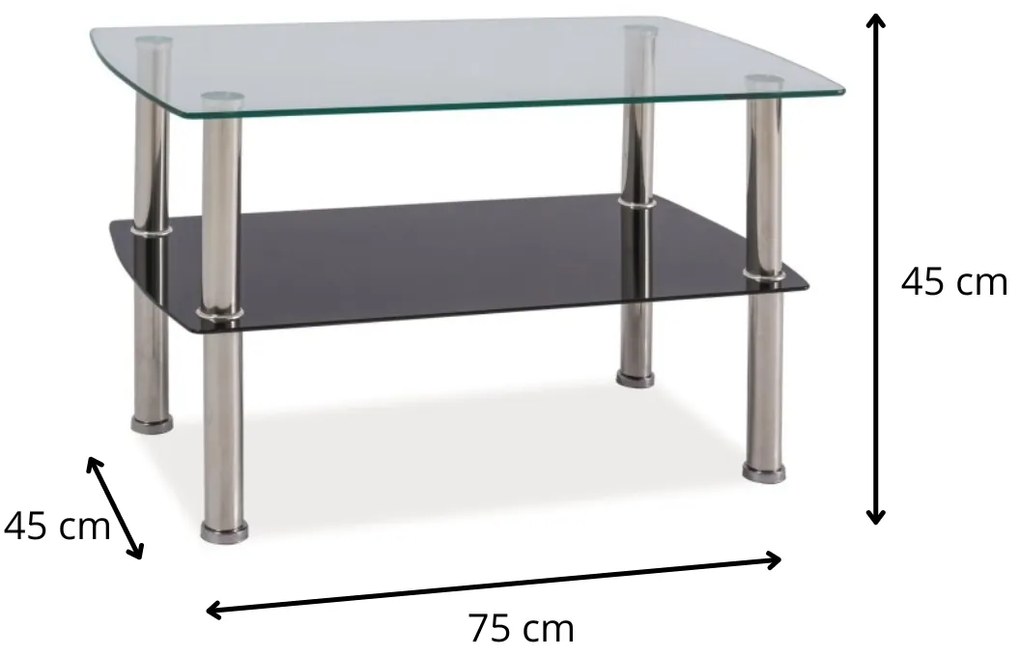 Konferenční stolek Irene čirý/chrom