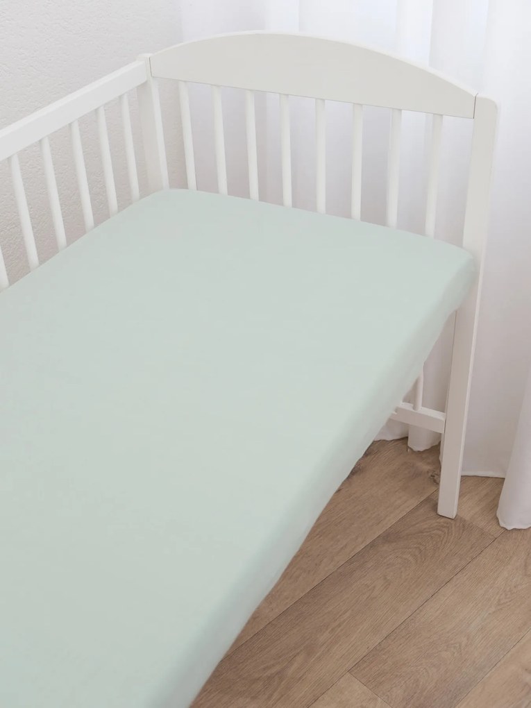 Jersey plachta do postieľky Classic 60 x 120 cm – mätová