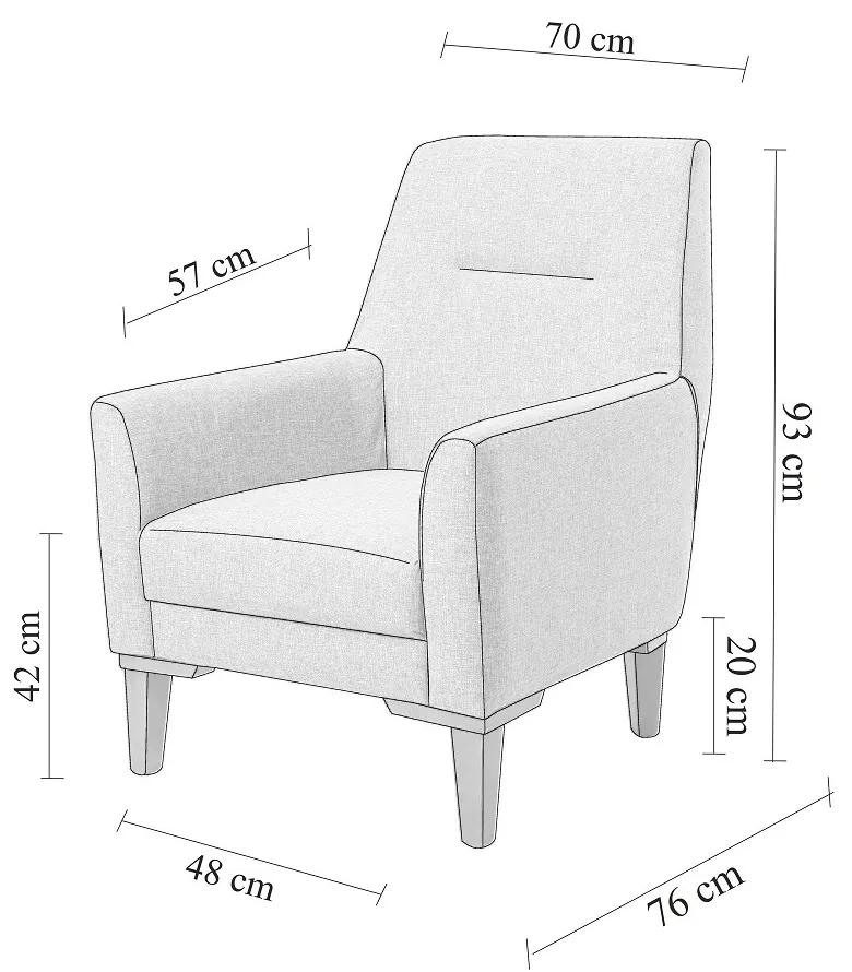 Dizajnová sedačka s kreslom Malisha tmavomodrá