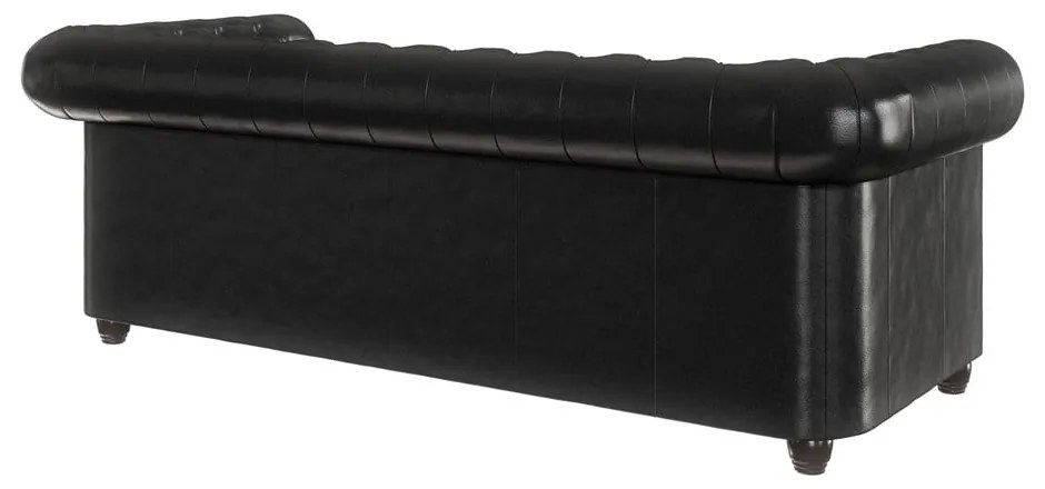 Čierna pohovka z imitácie kože 203 cm York - Ropez