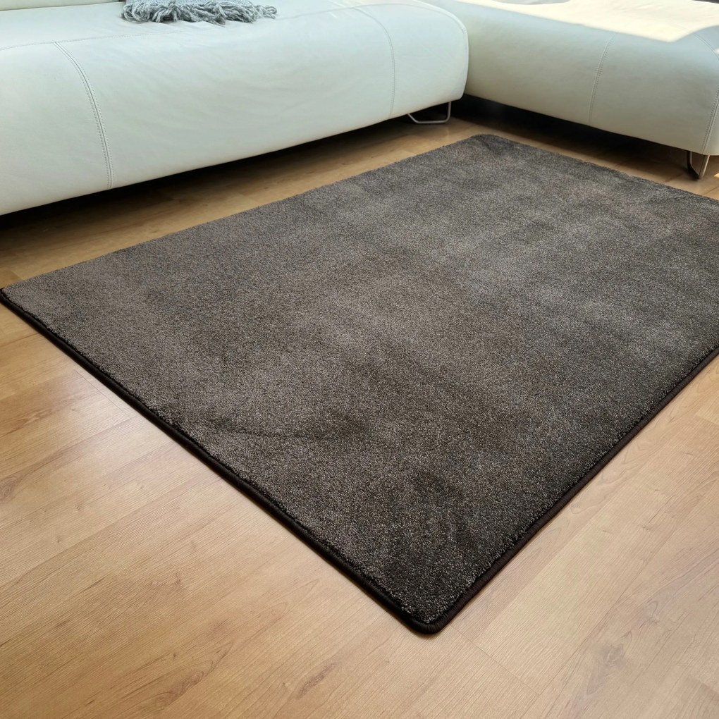 Vopi, Kusový koberec Laguna LUX čokoláda, 60x110, hnedá, obývacia izba