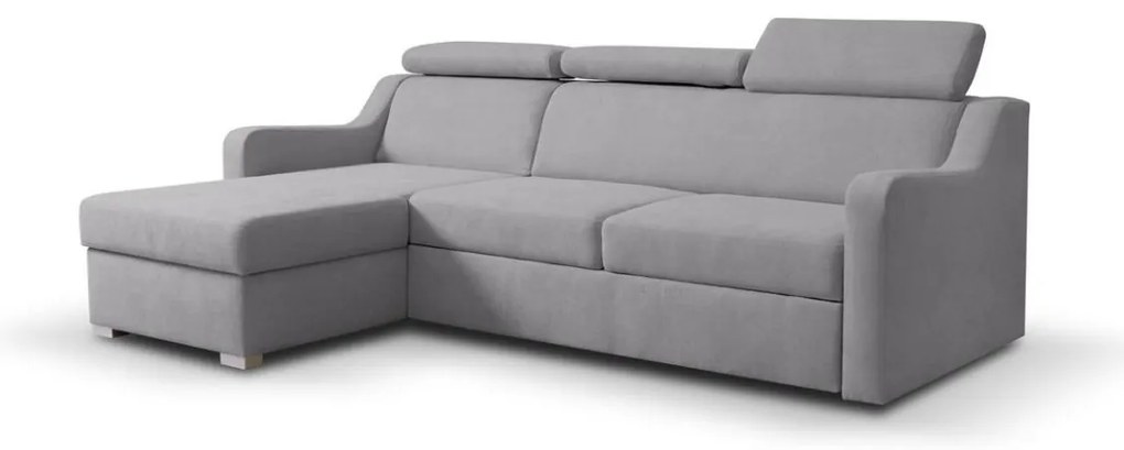 Univerzálny rozkladací rohový gauč PORTO so šedým úložným priestorom